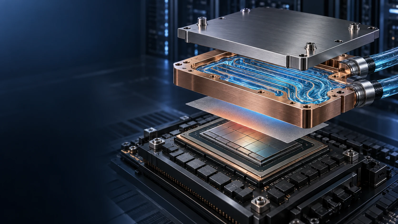 AI Server Cooling and TIM Validation – JunPus AI server GPU cooling with thermal interface material and liquid cold plate
